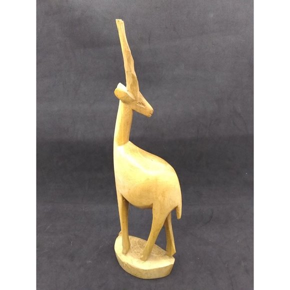 Pier1 Kenya HandCarved Wood Gazelle Antelope Mid Century Style Tall 12" Figurine - Picture 8 of 10
